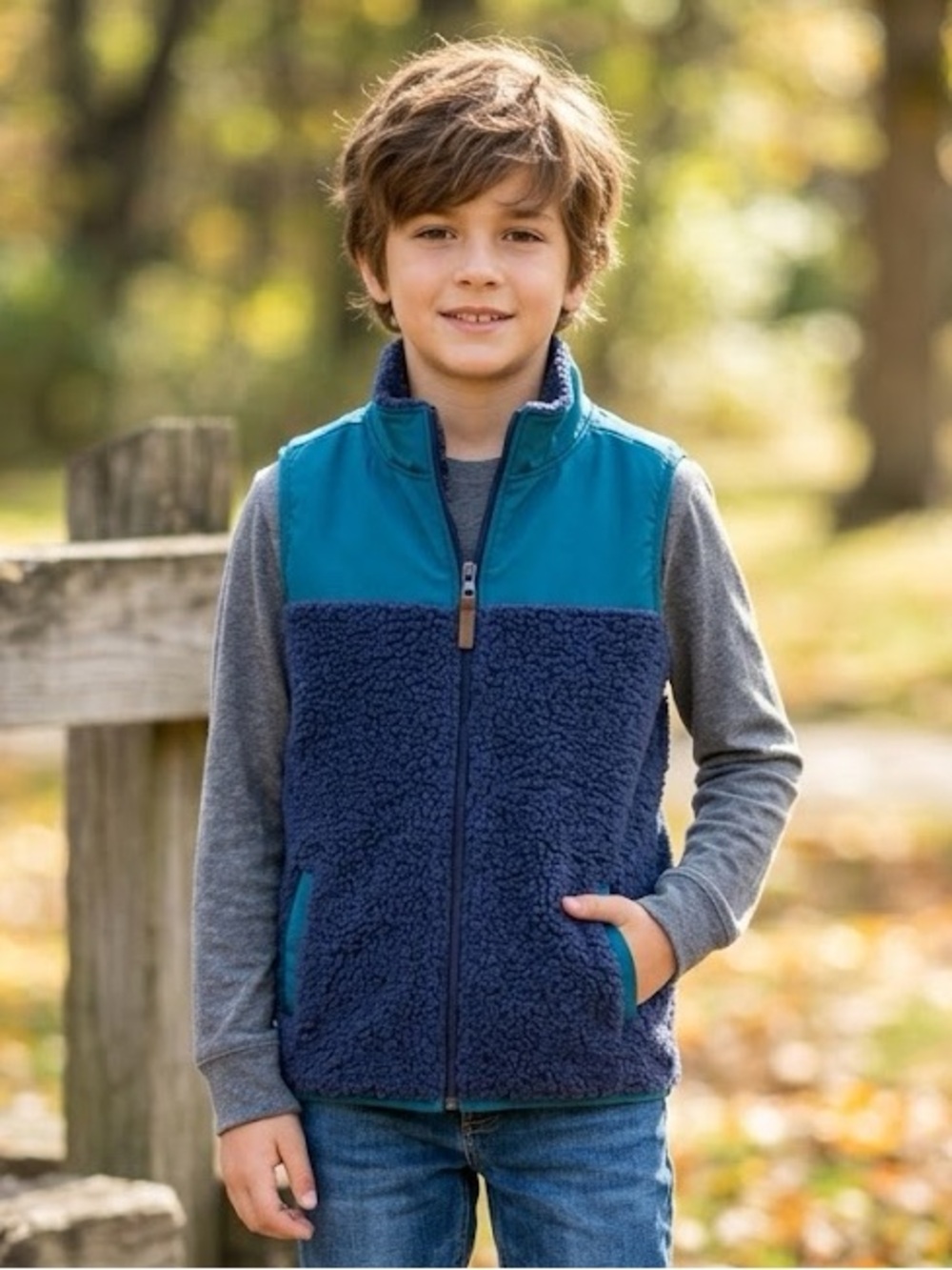 Carter's Teal and Navy Sherpa Fleece Vest